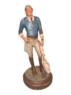 Rare Vtg Michael Garman "Spirit of St. Louis" 1987 hand-painted sculpture figure